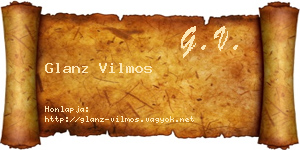 Glanz Vilmos névjegykártya